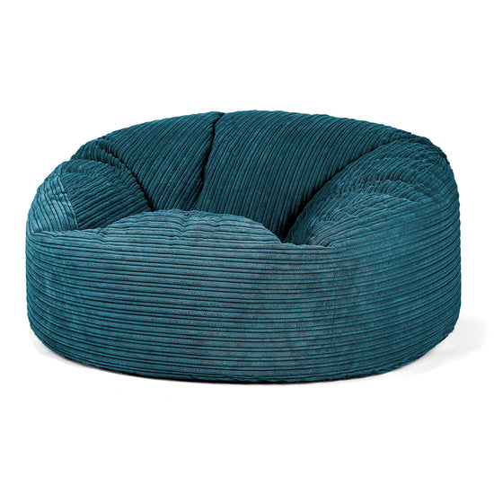 Canapé Pouf Géant Mammouth - Côtelé Bleu Canard 01