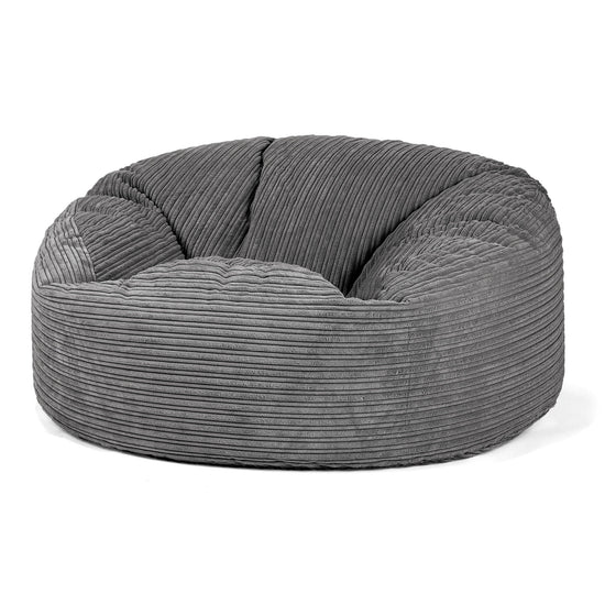 Canapé Pouf Géant Mammouth - Côtelé Gris Acier 01