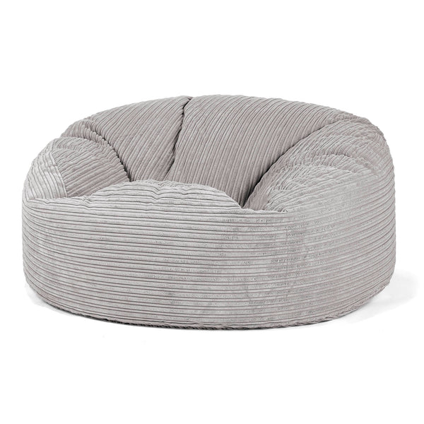 Canapé Pouf Géant Mammouth - Côtelé Gris Argent 01