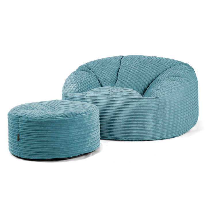 Canapé Pouf Géant Mammouth - Côtelé Mer Égéé 04