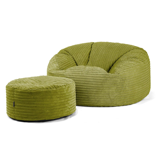 Canapé Pouf Géant Mammouth - Côtelé Vert Acide 04