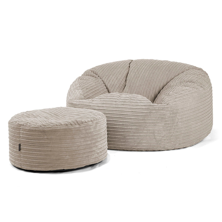 Canapé Pouf Géant Mammouth - Côtelé Vison 04