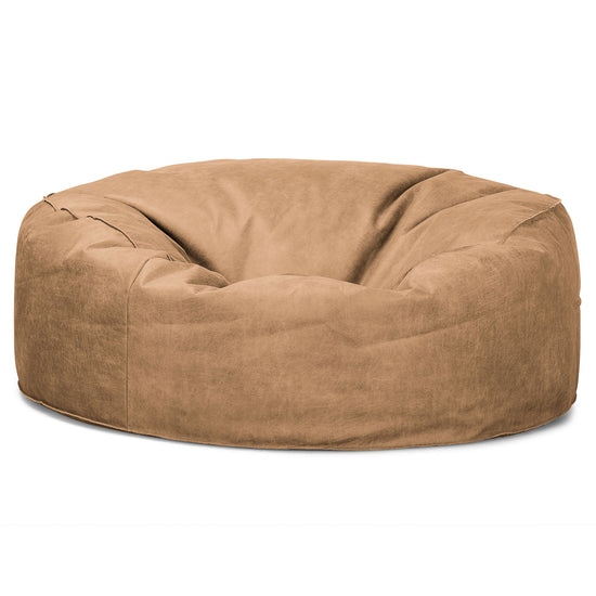 Canapé Pouf Géant Mammouth - Cuir Vintage Marron Clair 04