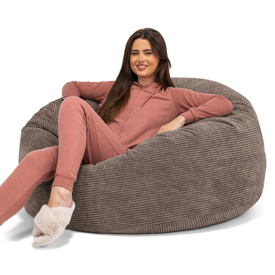 Pouf Fauteuil Design - Côtelé Gris Acier 4036