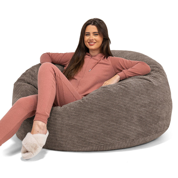 Pouf Fauteuil Design - Côtelé Gris Acier 4036