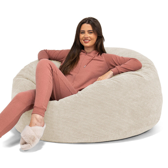 Pouf Fauteuil Design - Côtelé Gris Acier 3511