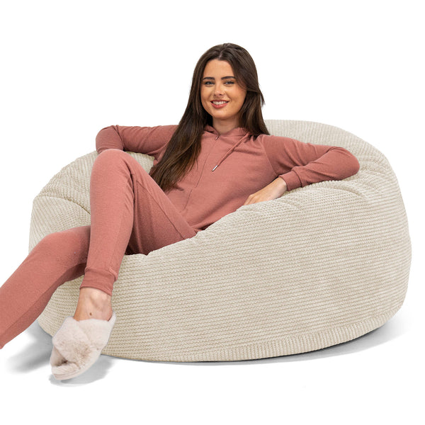 Pouf Fauteuil Design - Côtelé Gris Acier 3511