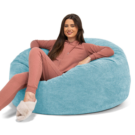 Pouf Fauteuil Design - Côtelé Gris Acier 3497