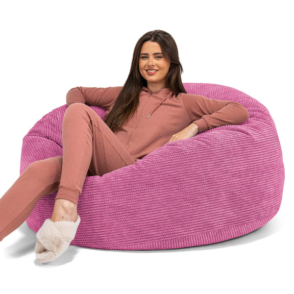 Pouf Fauteuil Design - Côtelé Gris Acier 3518