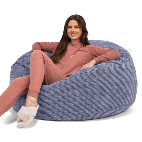 Pouf Fauteuil Design - Côtelé Gris Acier 3525