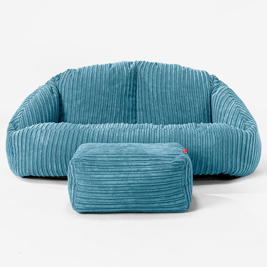 Pouf Canapé Bubble pour Enfants - Côtelé Mer Égéé 02