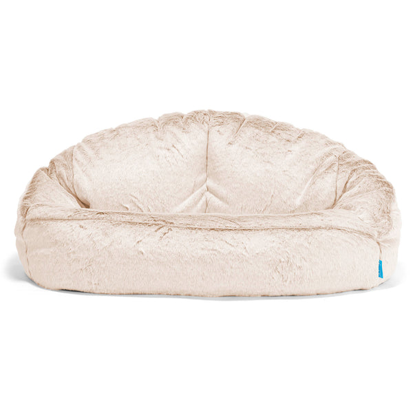 Pouf Canapé Bubble pour Enfants - Fausse Fourrure Lapin Blanc 01