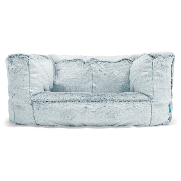 Canapé Enfant Albert - Fausse Fourrure Lapin Bleu Pastel 01