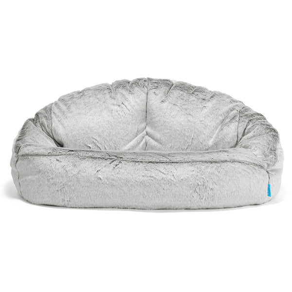 Pouf Canapé Bubble pour Enfants - Fausse Fourrure Lapin Gris clair 01
