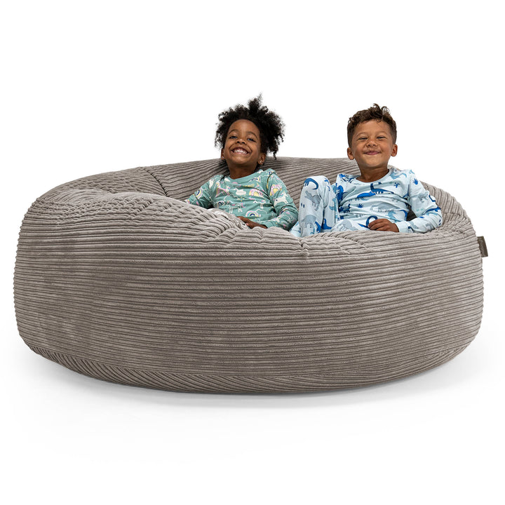 Pouf Géant pour Enfants de Taille Familiale 2-14 ans - Côtelé Anthracite 01