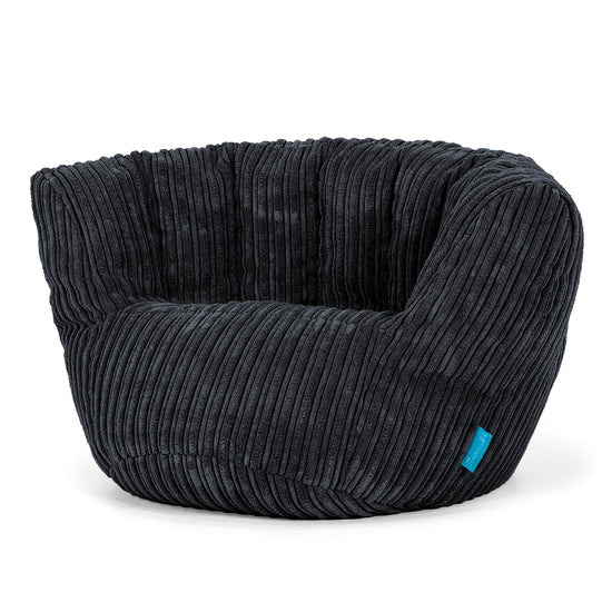 Charles Vintish Pouf pour Enfants 2-6 ans - Côtelé Noir 02