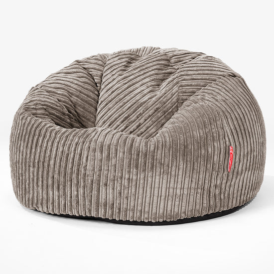 CloudSac 200 Pouf Géant Enfant à Mémoire de Forme 2-12 ans - Côtelé Grège 01