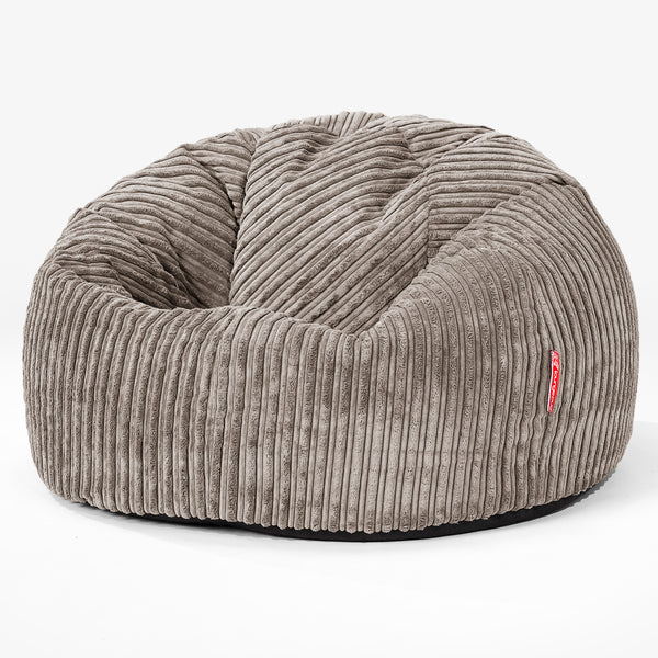 CloudSac 200 Pouf Géant Enfant à Mémoire de Forme 2-12 ans - Côtelé Grège 01