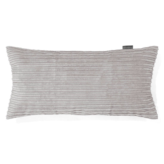 Coussin Rectangulaire Géant 40 x 80cm - Côtelé Gris Argent 01