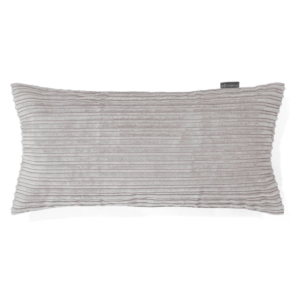 Coussin Rectangulaire Géant 40 x 80cm - Côtelé Gris Argent 01