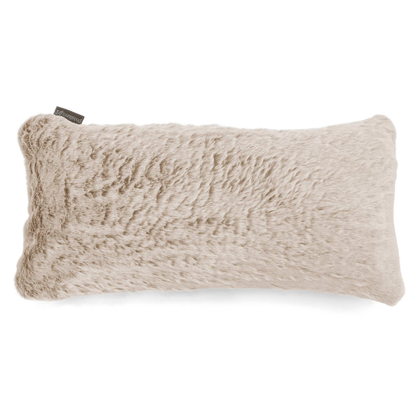 Coussin Rectangulaire Géant 40 x 80cm - Fausse Fourrure Lapin Brun Doré 01