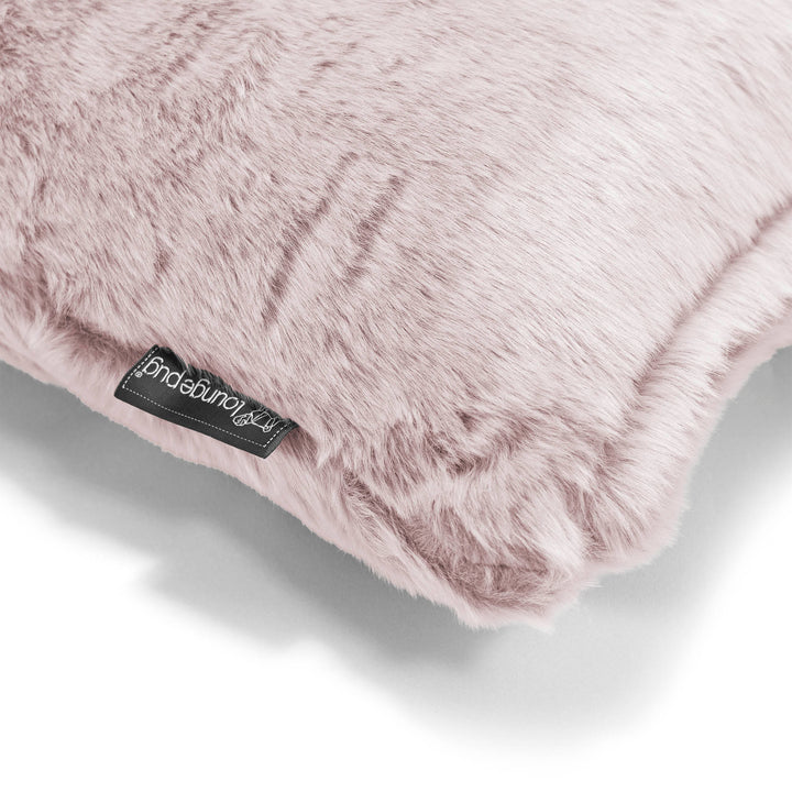 Coussin Rectangulaire Géant 40 x 80cm - Fausse Fourrure Lapin Rose Pastel 02