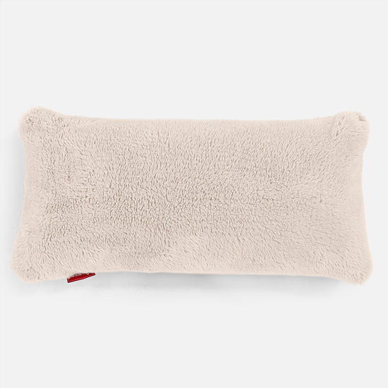 Coussin Rectangulaire Géant 40 x 80cm - Fausse Fourrure Nounours Crème 01