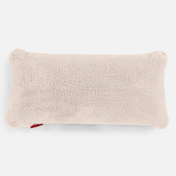 Coussin Rectangulaire Géant 40 x 80cm - Fausse Fourrure Nounours Crème 01