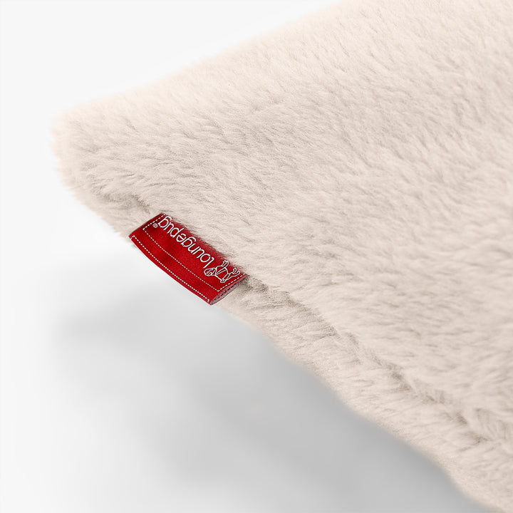 Coussin Rectangulaire Géant 40 x 80cm - Fausse Fourrure Nounours Crème 02