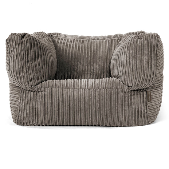 Albert Pouf Fauteuil Design - Côtelé Anthracite 01