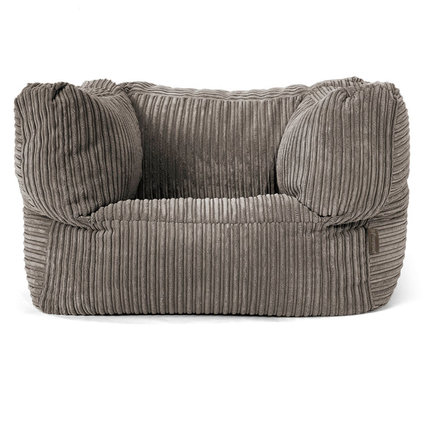 Albert Pouf Fauteuil Design - Côtelé Anthracite 01