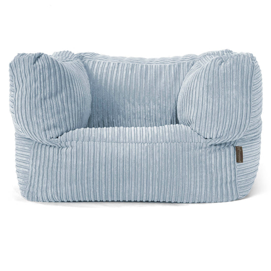 Albert Pouf Fauteuil Design - Côtelé Bébé Bleu 01