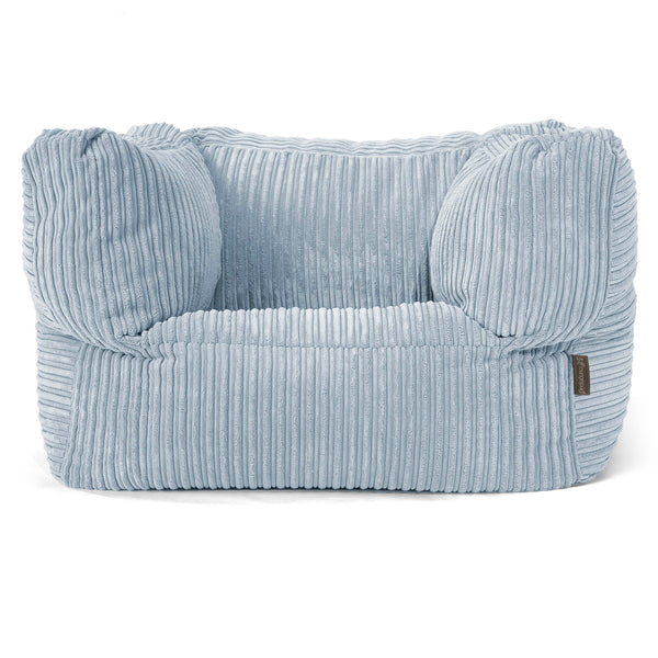 Albert Pouf Fauteuil Design - Côtelé Bébé Bleu 01