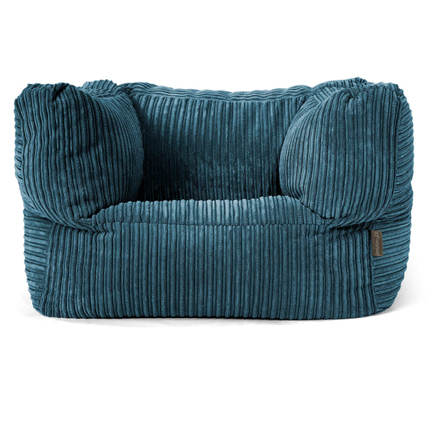 Albert Pouf Fauteuil Design - Côtelé Bleu Marine 01