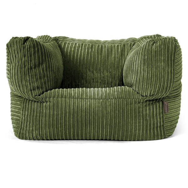 Albert Pouf Fauteuil Design - Côtelé Vert Forêt 01