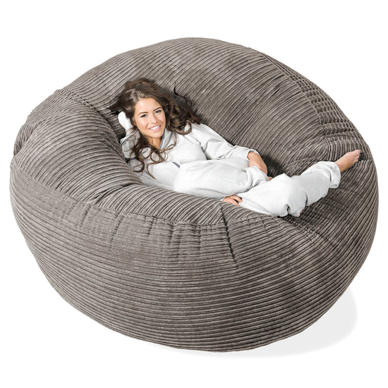 Canapé Pouf Géant Grande Mammouth - Côtelé Anthracite 01