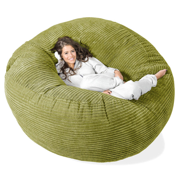 Canapé Pouf Géant Grande Mammouth - Côtelé Vert Acide 01