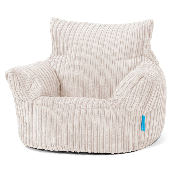 Fauteuil Pouf Bambin 1-3 ans - Côtelé Ivoire 01
