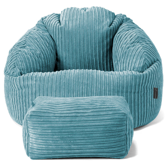 Pouf Chaise Bubble - Côtelé Mer Égéé 02