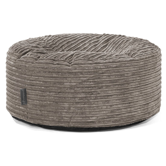 Pouf Design Rond - Côtelé Anthracite 01
