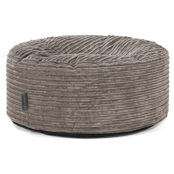 Pouf Design Rond - Côtelé Anthracite 01