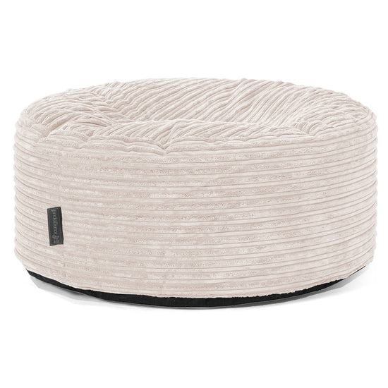 Pouf Design Rond - Côtelé Ivoire 01