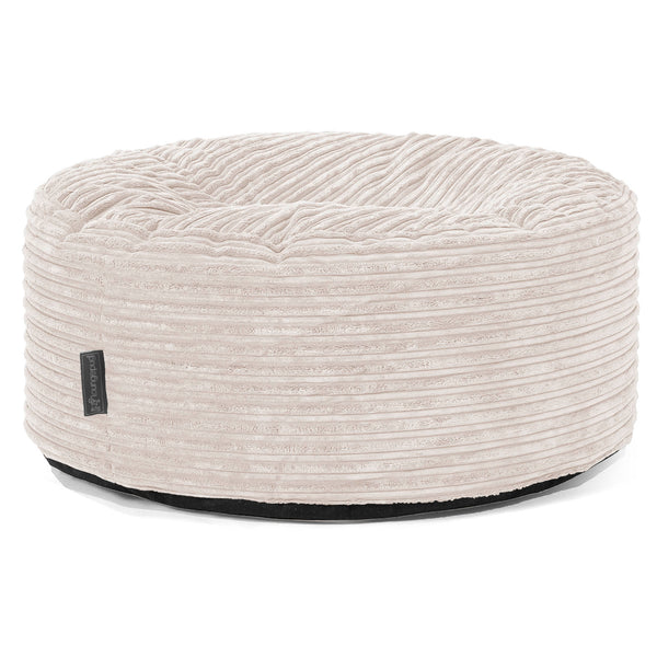 Pouf Design Rond - Côtelé Ivoire 01