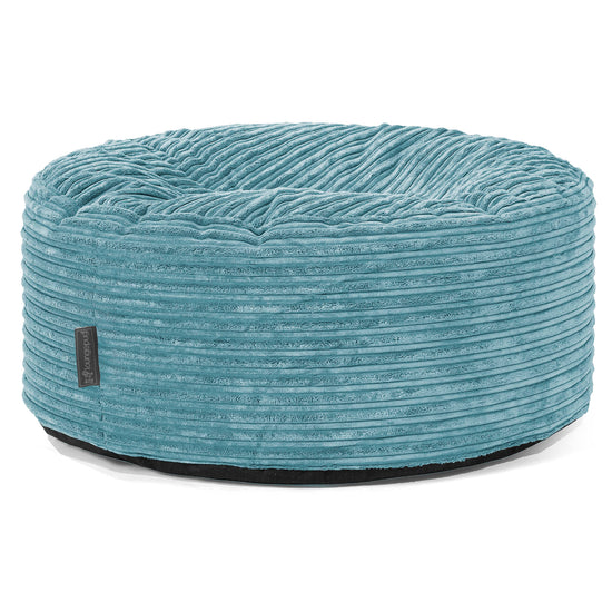 Pouf Design Rond - Côtelé Mer Égéé 01