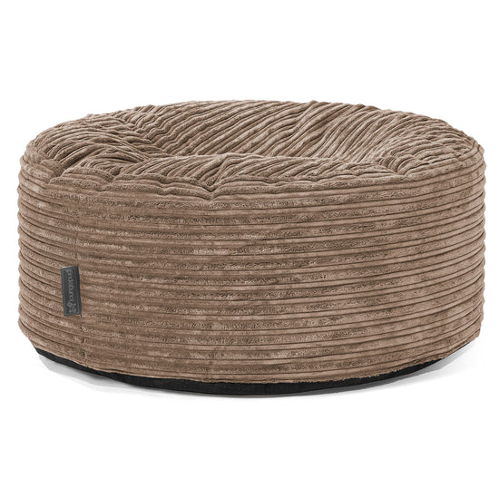 Pouf Design Rond - Côtelé Moka 01