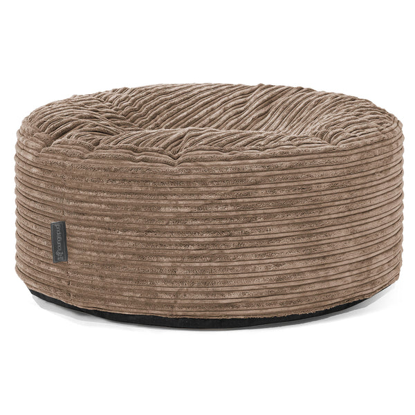 Pouf Design Rond - Côtelé Moka 01