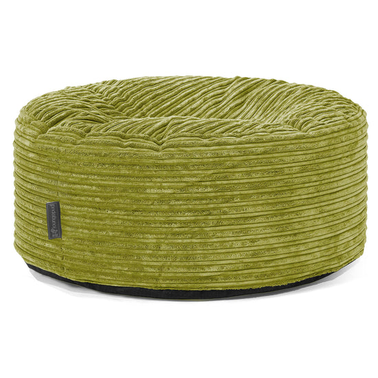 Pouf Design Rond - Côtelé Vert Acide 01