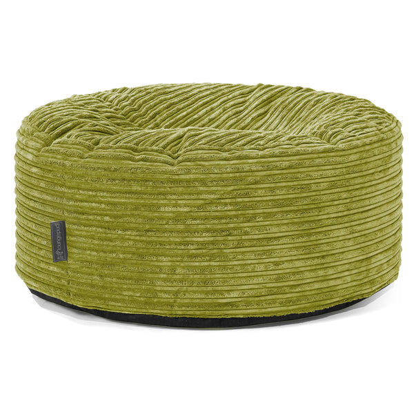 Pouf Design Rond - Côtelé Vert Acide 01