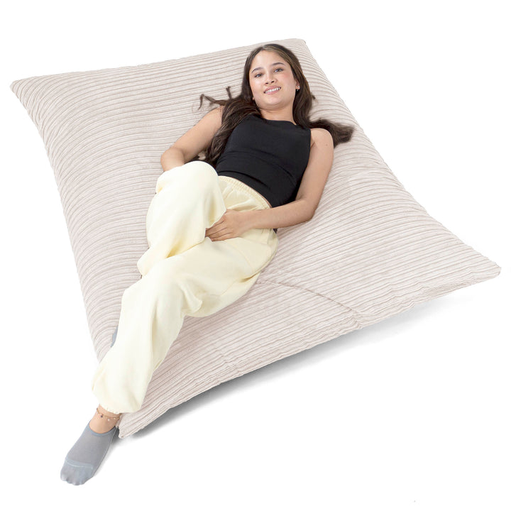 Pouf Géant XXL - Côtelé Ivoire 02