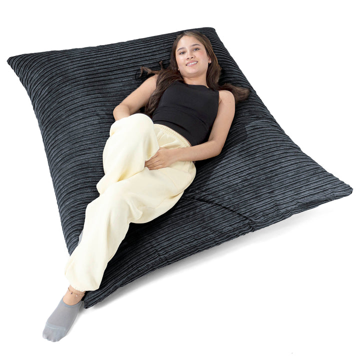 Pouf Géant XXL - Côtelé Noir 02